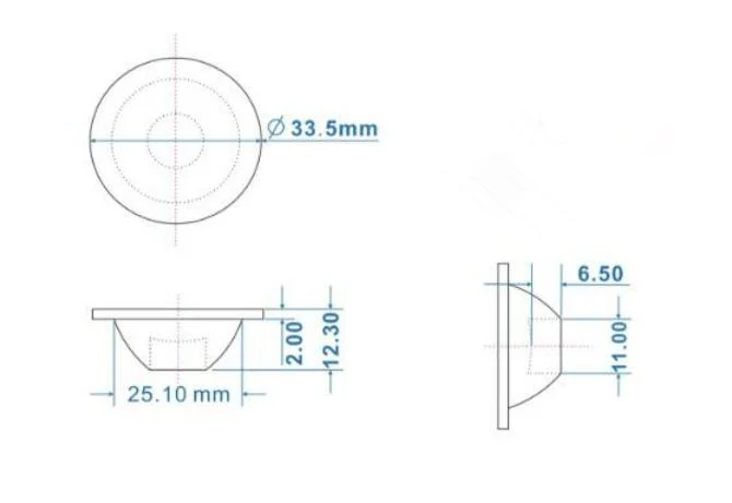 TPM-33.5 высокое качество светодиодный объектив, линза COB, Размеры: 33,5X12,3 мм, 40 градусов, чистую поверхность, pmma-материалы