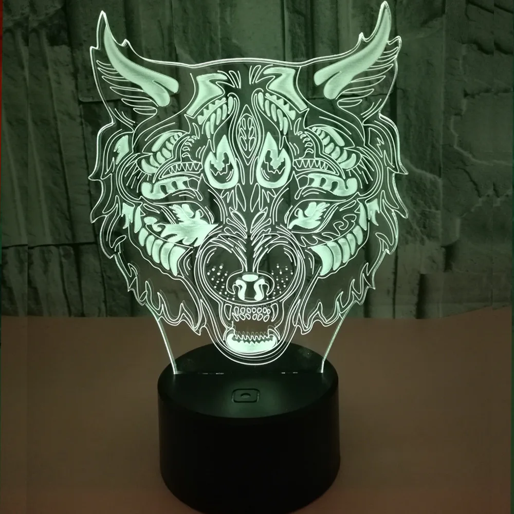 Красочная сенсорная 3d ночник с изображением Пантеры Usb светодиодные настольные
