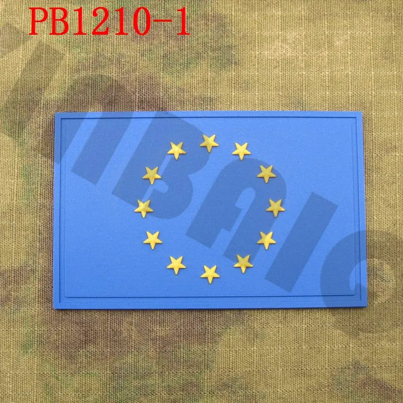 PB1210 Blue 3D ПВХ патч пользовательский Национальный флаг Европейского союза флаг Евросоюза тактический для поддержания боевого духа - Цвет: PB1210 Blue