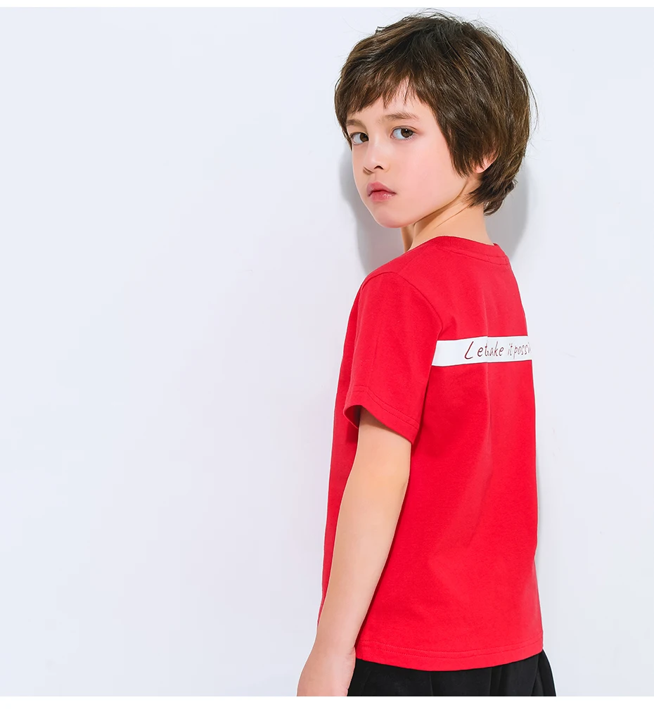 Pioneer Kids/футболки стандартной посадки летняя футболка для мальчиков-подростков Повседневная тонкая хлопковая Футболка для детей, одежда BDT910129