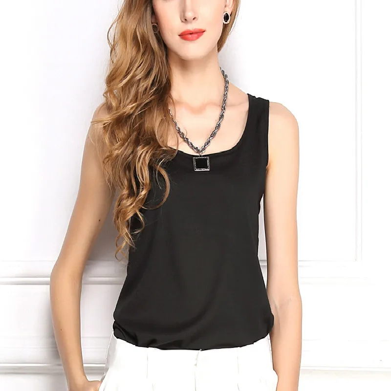 Женский жилет летняя одежда однотонная шифоновая рубашка на бретельках нижняя