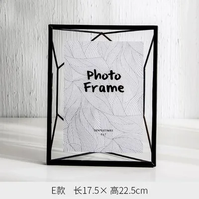 7inch black E Золотая металлическая фоторамка Скандинавская фоторамка подставка креативный Маятник для ботанического образца держатель украшение дома орнамент - Цвет: 7inch black E