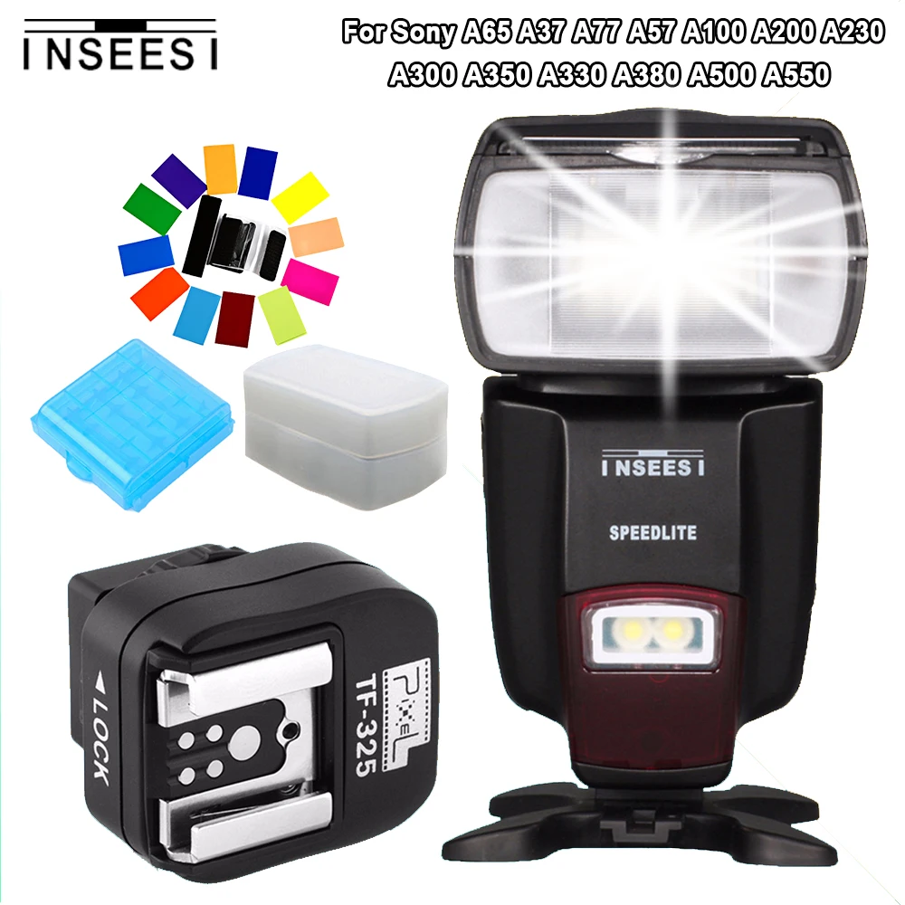 Для sony A65 A37 A77 A57 A100 A200 A230 A300 A350 A330 A380 A500 A550 IN560IV Вспышка Speedlite и пикселя TF 325 Горячий