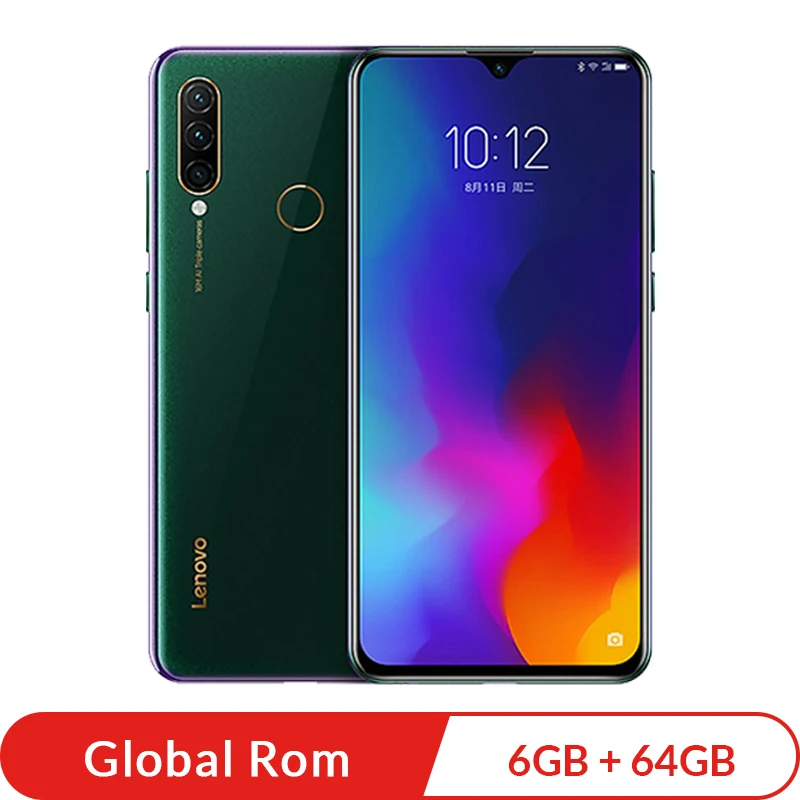 Z6 lite 6G64G green Lenovo Z6 Lite с глобальной прошивкой, 4 ГБ, 64 ГБ, восьмиядерный смартфон Snapdragon 710, экран 6,3 дюйма, тройная камера, Android 9,0, быстрая зарядка - Цвет: Z6 lite 6G64G green