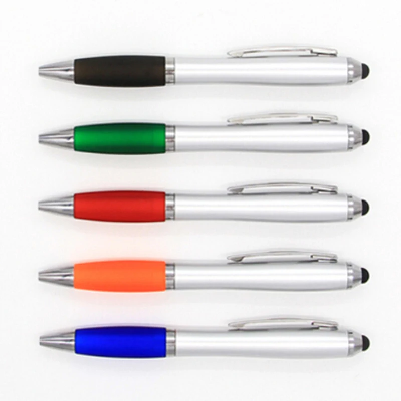 20 pcslot ballpoint pen creative stylus pen touch pen 2 in 1 writing school office mobile phone universal touch screen pen free global shipping