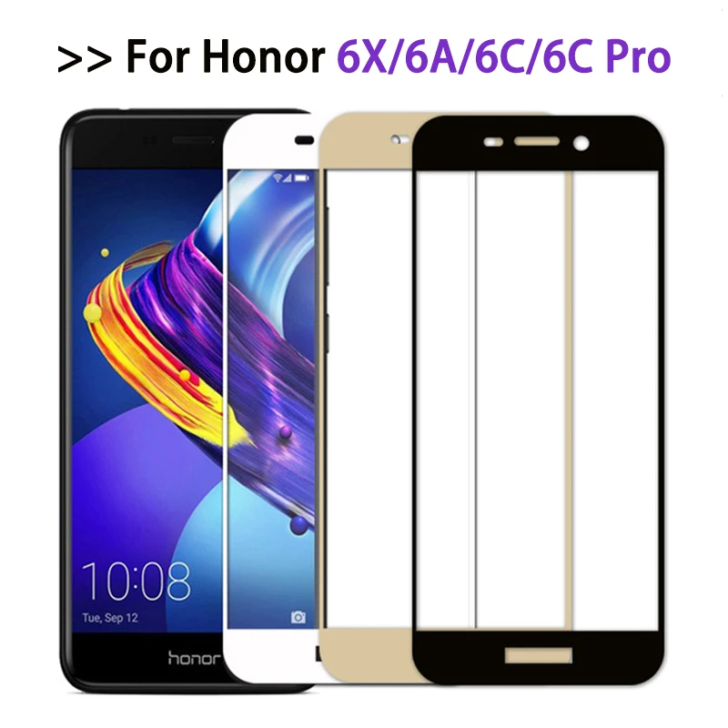 Защитное стекло для Huawei Honor 6c pro Чехол полное покрытие Защита экрана для Honor 6x 6a Закаленное стекло пленка honor6 6 a c x