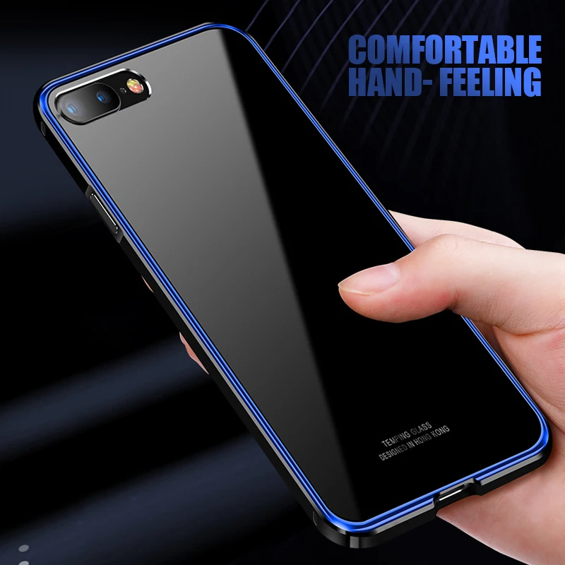 Роскошный Металлический Чехол-бампер для iPhone 7 8 алюминиевая рамка + задняя крышка