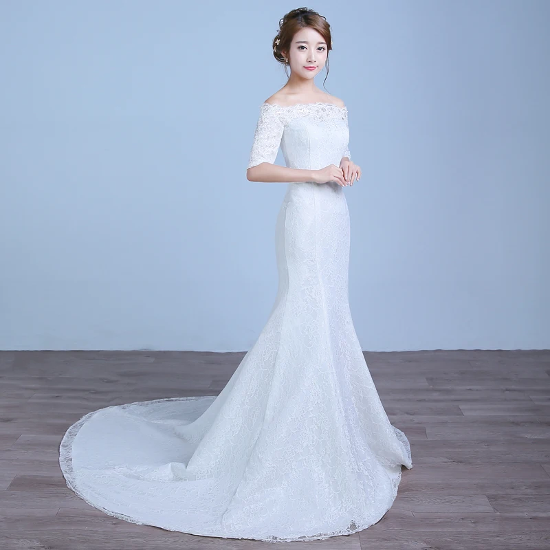 DongCMY 2021 Новое поступление белого цвета Русалка на шнуровке Платье vestido de noiva