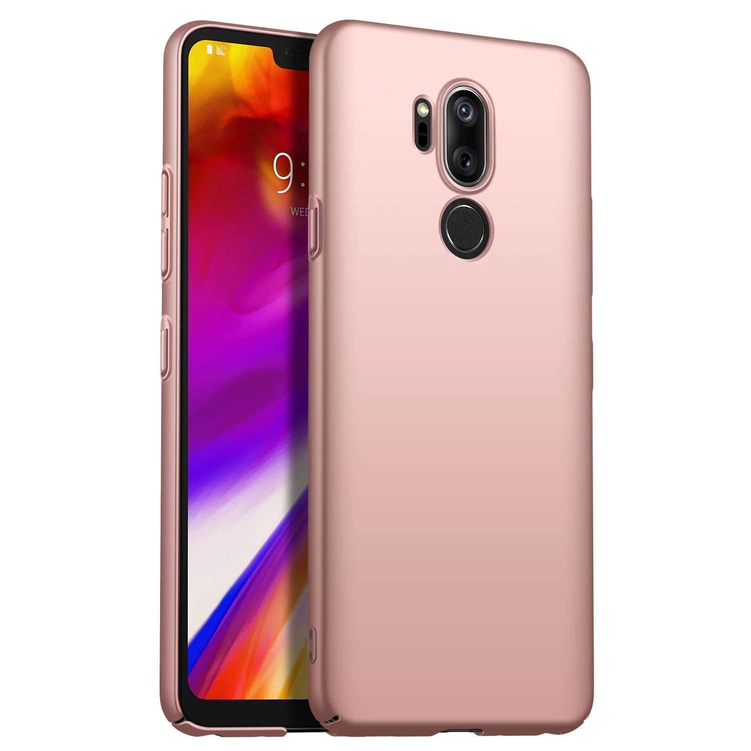 Для LG G7 чехол ThinQ роскошный высококачественный Жесткий ПК Тонкий чехол Матовая кожа защитная задняя крышка чехол s для LG G7 ThinQ чехол для телефона - Цвет: rose gold