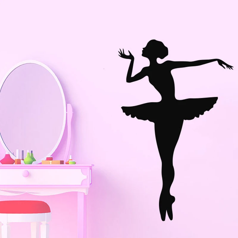 

Ballerina Ballet Wall Decal Dancer Gymnastics Dance Studio Vinyl Wall Stickers For Kids Rooms Girls Wall Decor Poster Mural L602