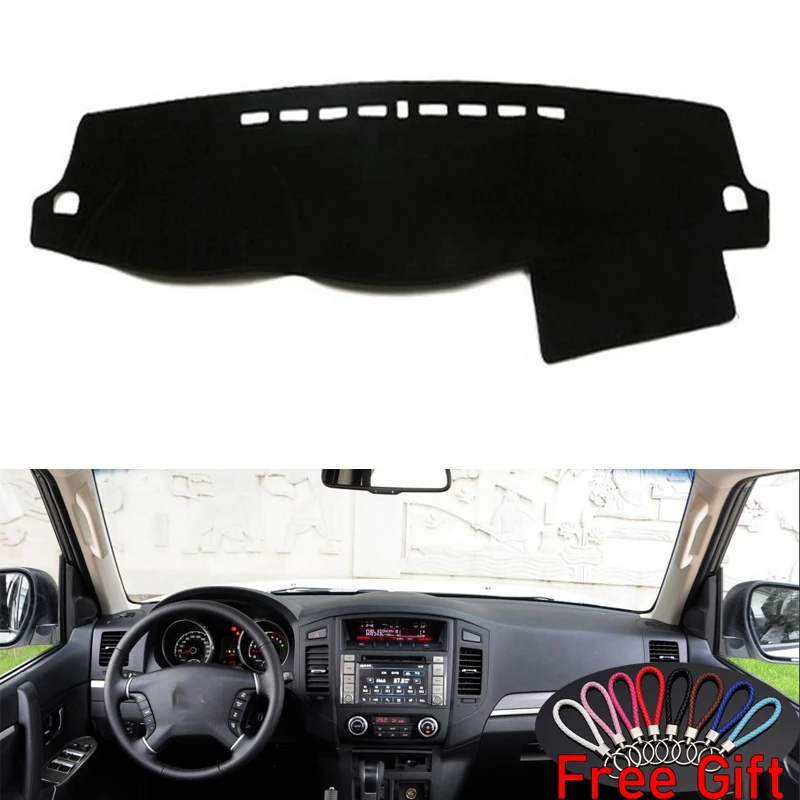 Left Hand Drive Car Для Mitsubishi Pajero Montero 2007- автомобильный Стайлинг Нескользящая нижняя часть корпуса dashmatt Dash коврик солнцезащитный тент приборная панель Крышка Capter - Название цвета: Left Hand Drive Car