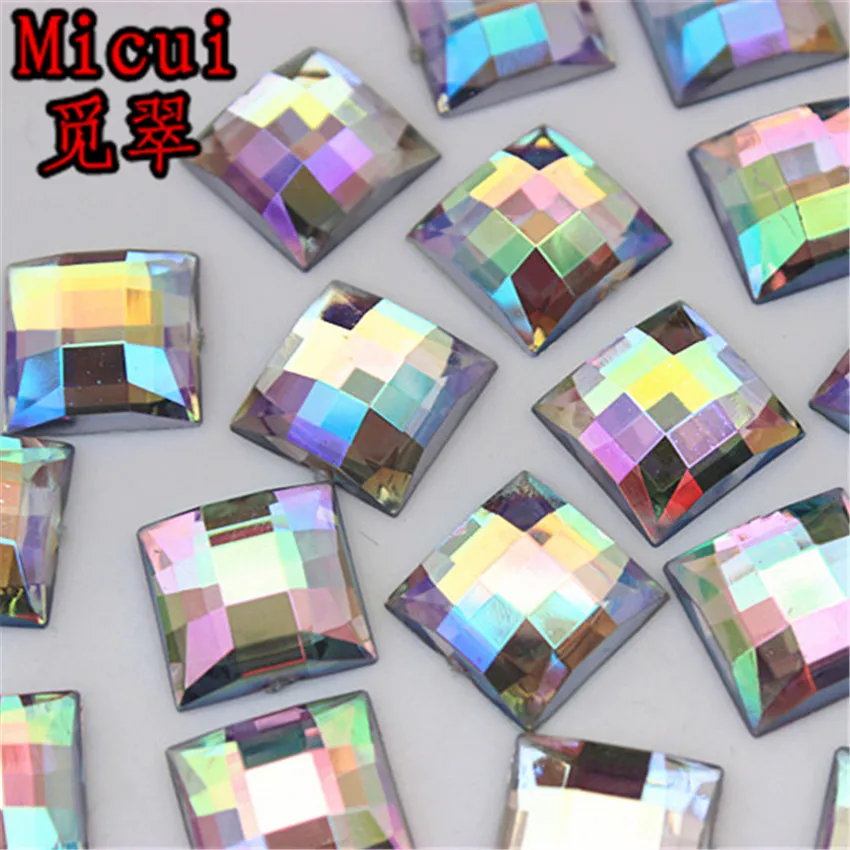 Micui 100 шт 12 мм кристалл смешанные цвета акриловые стразы с плоской задней частью - Фото №1
