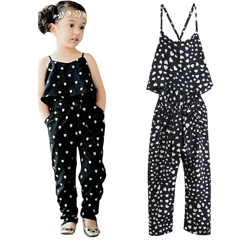 1-7years Одежда для детей малышей девочек Комбинезоны в горошек без рукавов
