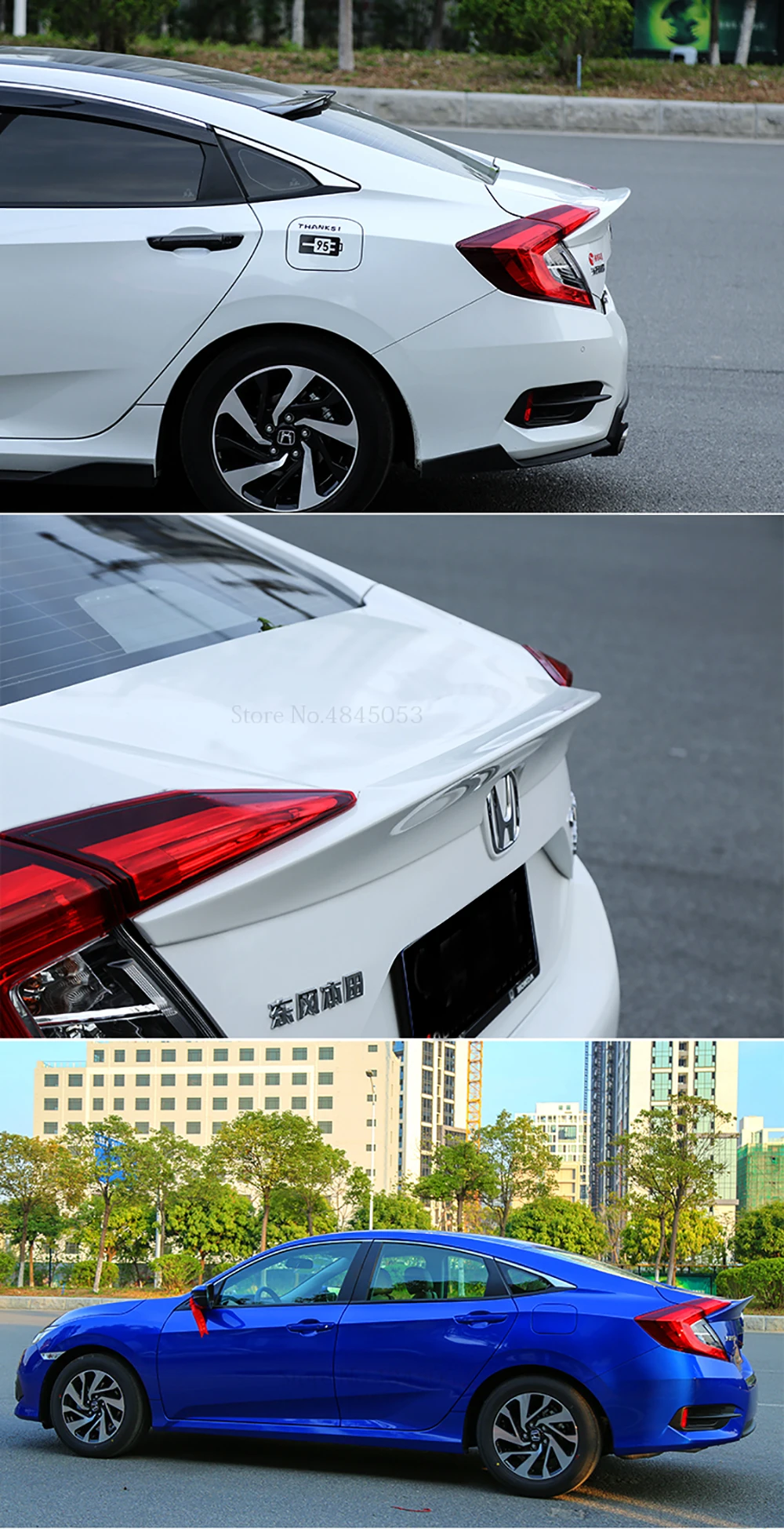 AITWATT Подходит для Honda Civic 10th спойлер из углеволокна задний Багажник крыло багажника губы хвост спойлер для автомобиля