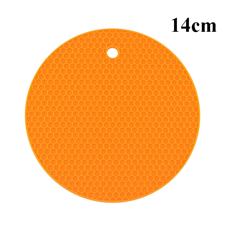 14cm Orange 18/14/9 см подставки для Кухня гаджеты силиконовый термостойкий Нескользящие утепление ковриками Pad кухонная салфетка-подставка для Товары R - Цвет: 14cm Orange