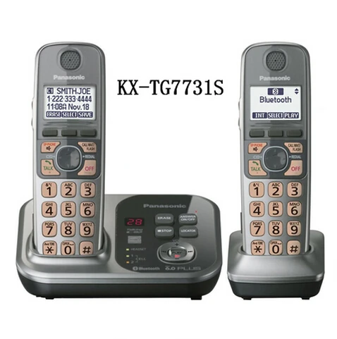 2 телефонов KX-TG7731S цифровой беспроводной телефон DECT 6.0 Ссылка до ячейки через Bluetooth