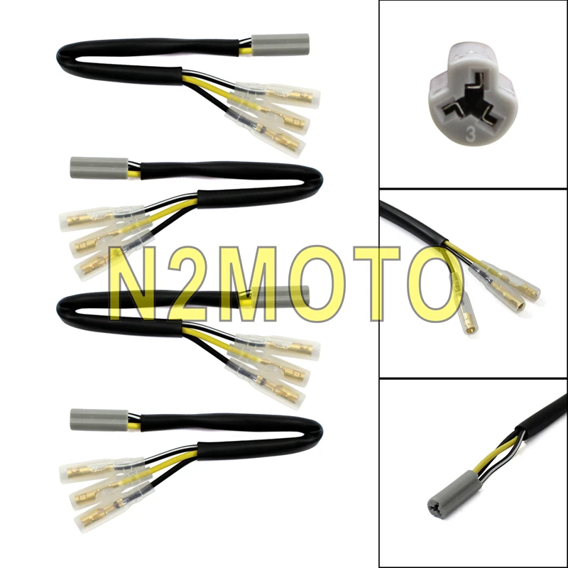 

4pcs Turn Signal Wire Connectors OEM Plug Indicator Adapter Cabel 8.5 inches for YAMAHA YZF R6 R6S R1 FZ6R FZ6 FZ-09 2002-2014