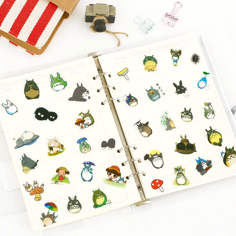Zakka Lovely Kindergarten /Children /Student Japan Style SIY Cartoon DIY Stickers 60pcs Kawaii dairy book stickers Totoro | Рукоделие и