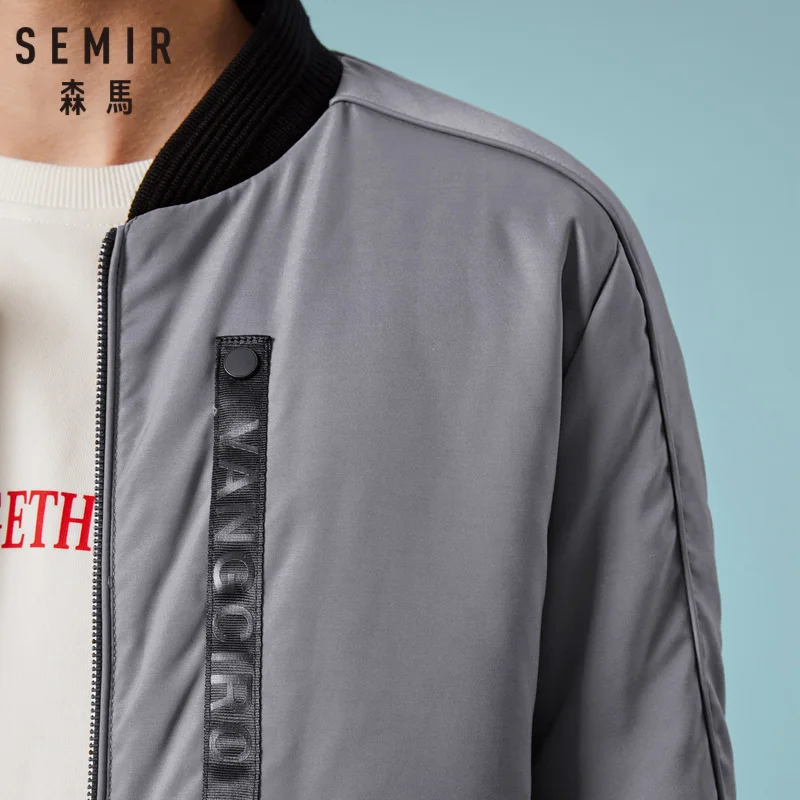 SEMIR мужская бейсбольная куртка с воротником вкладкой уличная полной молнией