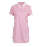 Летнее женское платье с коротким рукавом и отложным воротником однотонное