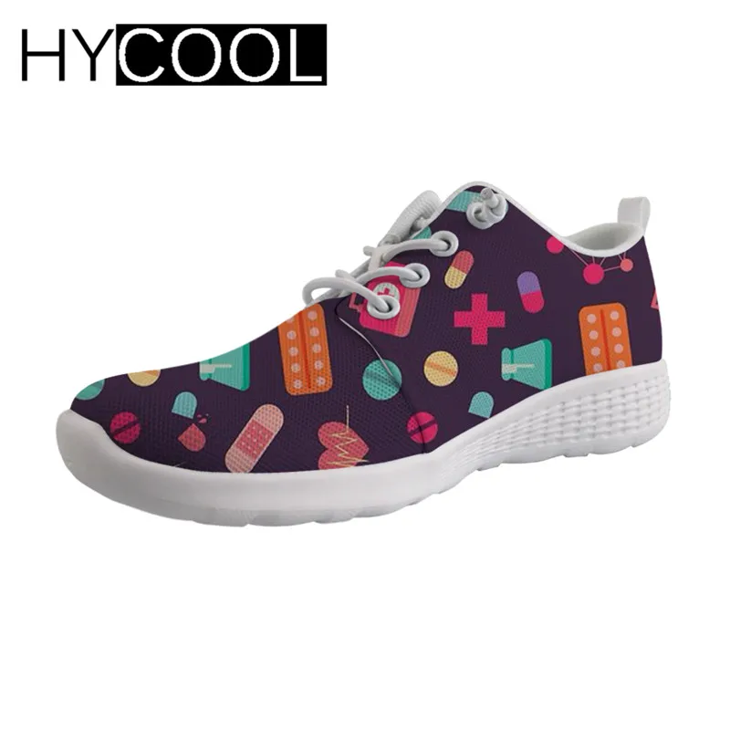 

HYCOOL Water Sports Shoes for Swimming Medical Nurse Printing Wading Shoes Beach Female Sneakers for Swimming Breathable Summer