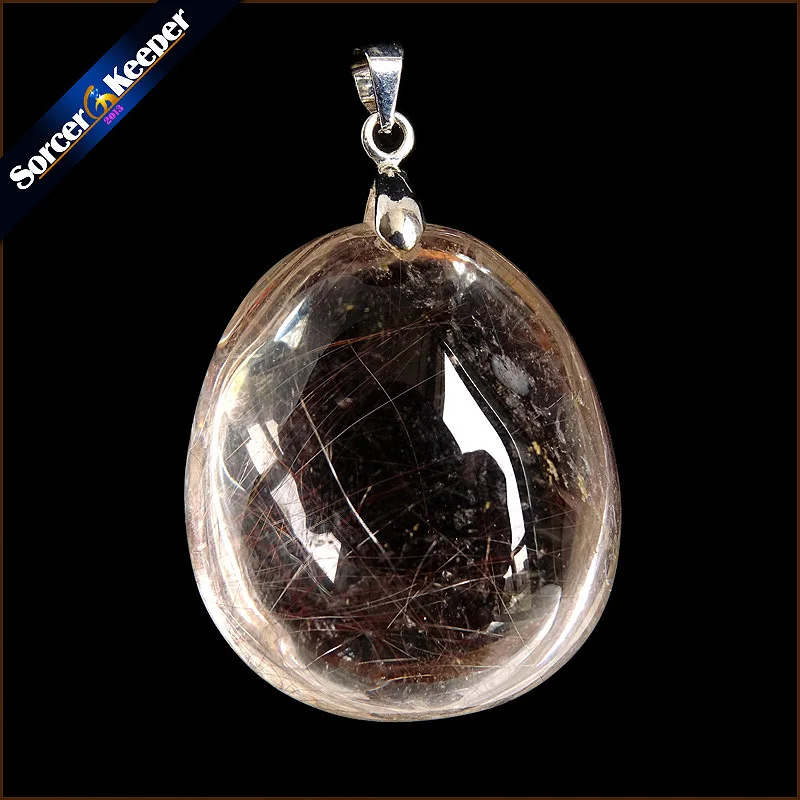 Натуральные камни Rutilated кварц кулон волос кристалл бесплатно ожерелье