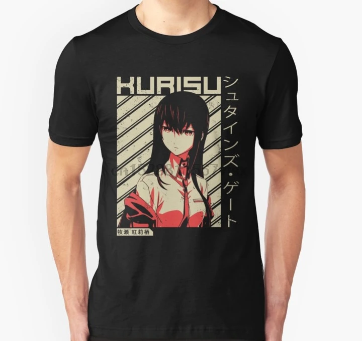 Для мужчин футболка с короткими рукавами и steins Gate 0 макисэ курису Футболка