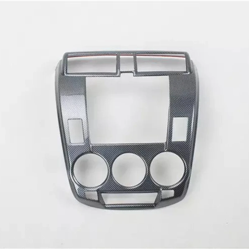 Для Honda City 2008-2012 углеродное волокно автомобиля передняя отделка консоли компакт-дисков Панель Управление кондиционер, переключатель для обрезки - Цвет: Carbon Fiber