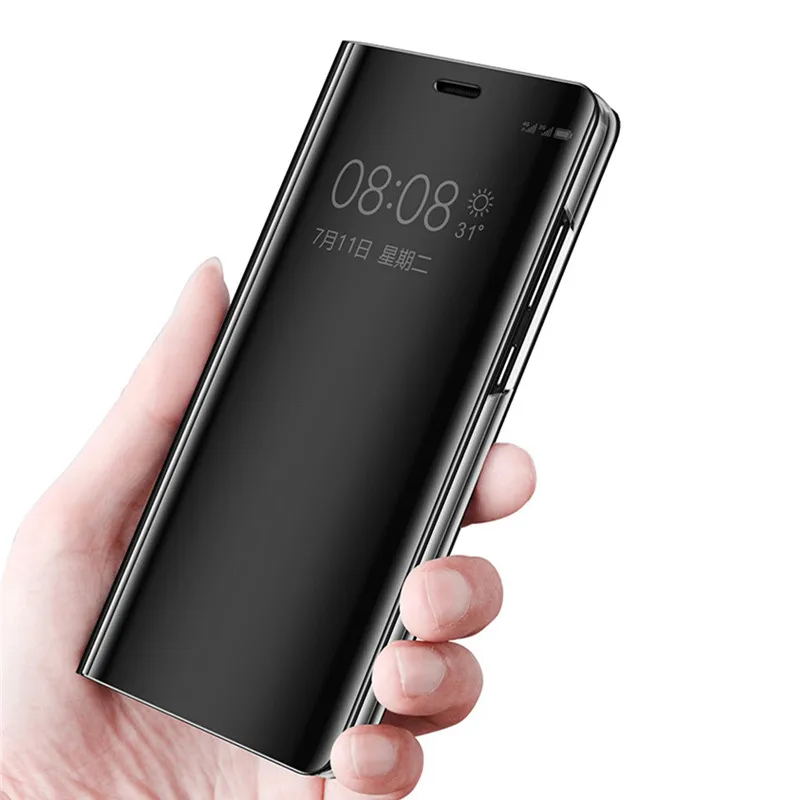 SYCASE Luxury Mirror Clear View Smart phone case For xiaomi Mi 8 8SE 8Lite 8Pro Case Intelligent Sleep Protective Flip | Мобильные