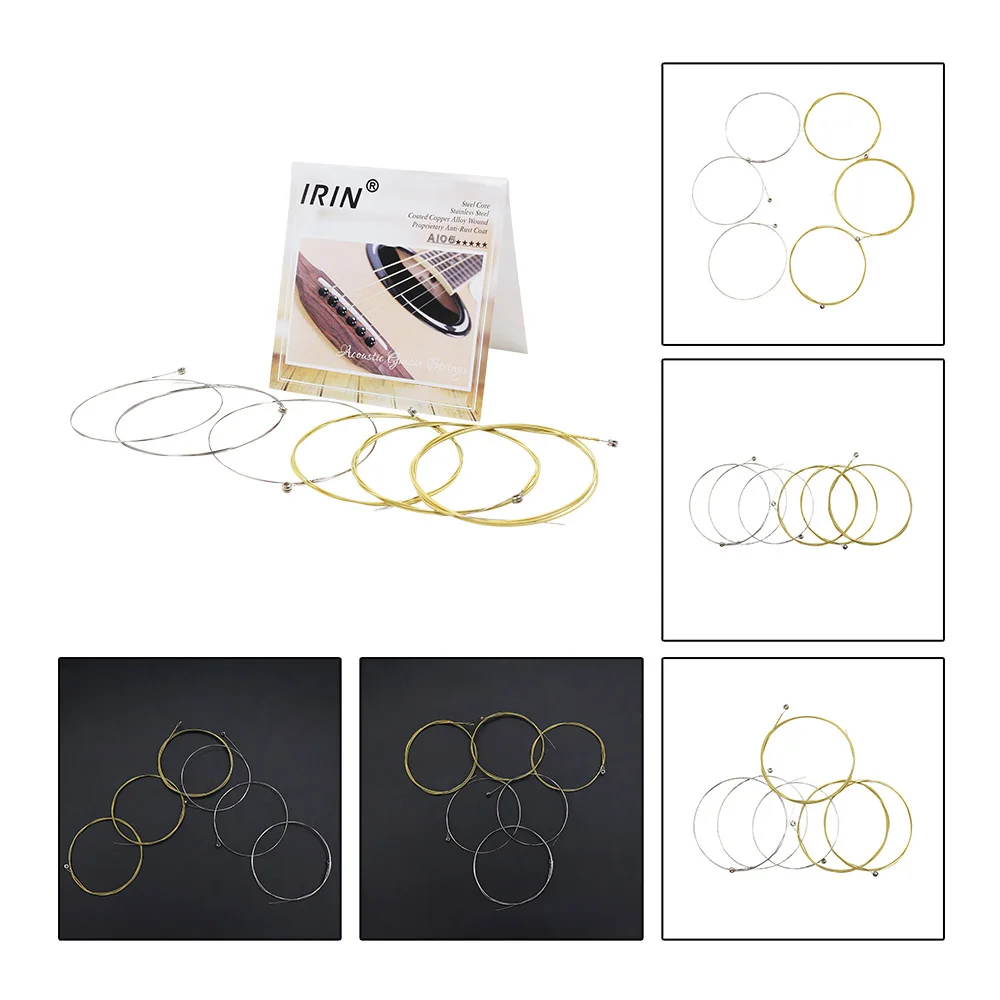 Сменные акустические струны китайской гитары полный комплект 6 шт. (.009 .045)