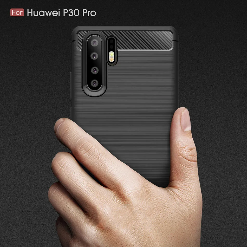 Мягкий чехол Kolpler для huawei P30 Pro из углеродного волокна с текстурой мягкий