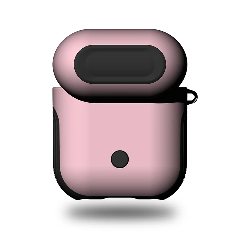 Розовый Мягкий ТПУ+ PC защитный силиконовый чехол для Apple Airpods чехол для Airpods чехол s противоударный силиконовый чехол двухслойные сумки - Цвет: Розовый