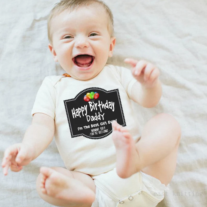 

DERMSPE Newborn Baby Boys Girls Cotton Short Sleeve Letter Black Print Cute Cartoon Romper Summer Baby Clothes White Hot Sales