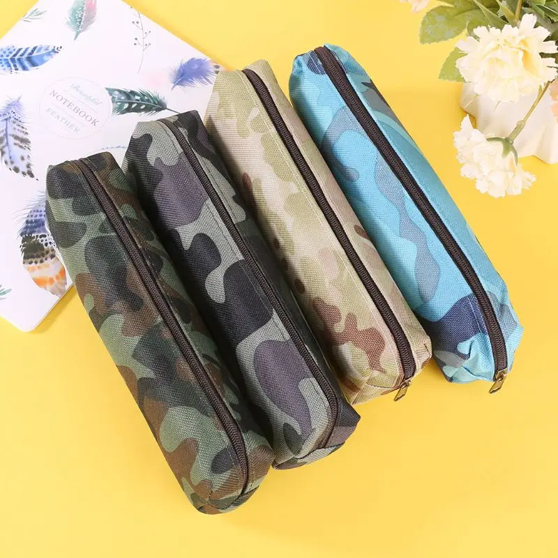 Камуфляжный пенал косметичка для макияжа школьные и офисные принадлежности
