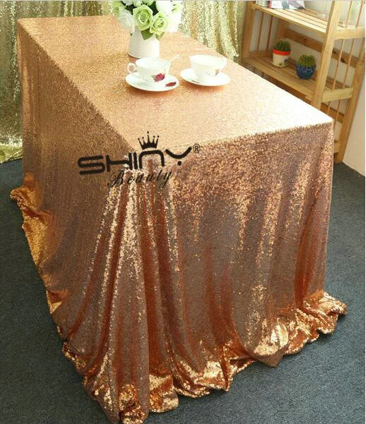 Rose Gold 48by72inch скатерти с пайетками ткань серебряная скатерть Рождественская свадебное Великолепное платье с блестками скатерть/Накладка/Обложка-ar - Цвет: Rose Gold