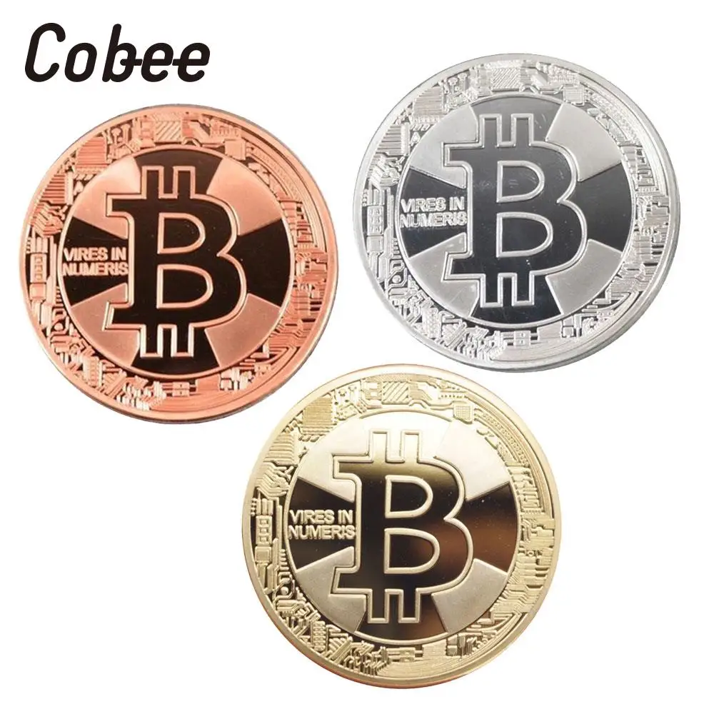 Cobee Биткоин монета памятная Сувенир Монета позолоченная Медь Металл диаметр 40 мм