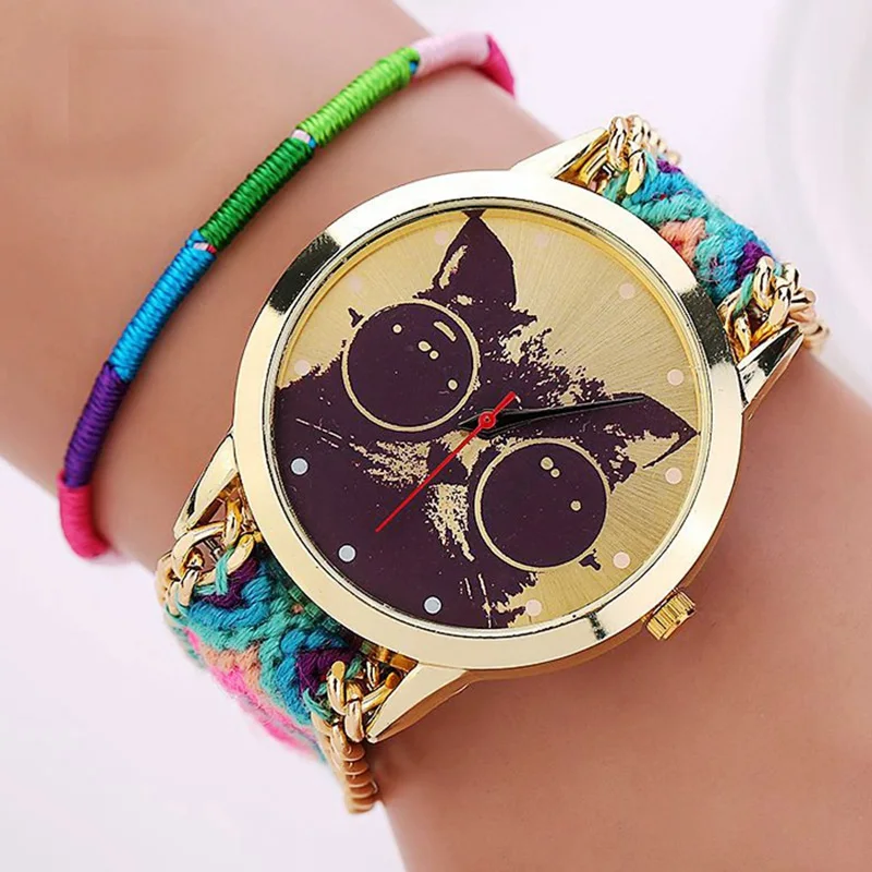 Горячая продажа для женщин дропшиппинг Weaved дамские часы роскошные золотые с