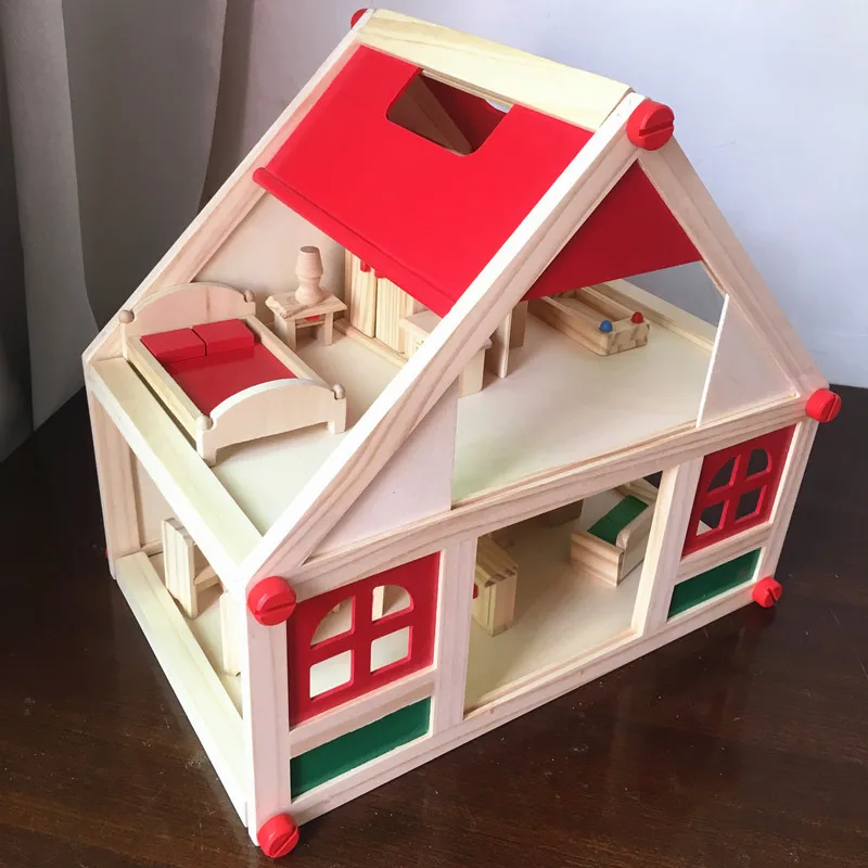 Большая кукольная вилла большого размера детская деревянная домик слизь со всей