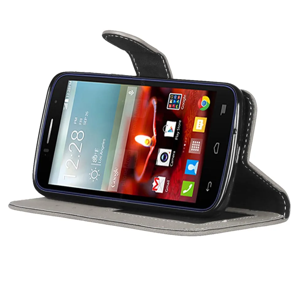 Чехол Кошелек для Alcatel One Touch Pop C7 матовый чехол из искусственной кожи с держатель