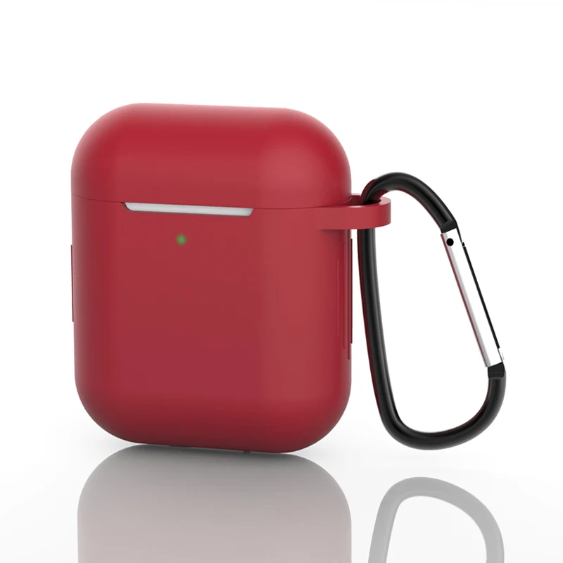 Wine Red Силиконовый мягкий Bluetooth беспроводной чехол для наушников s для AirPods 2 защитный чехол Аксессуары для Apple Airpods2 чехол для зарядки - Цвет: Wine Red