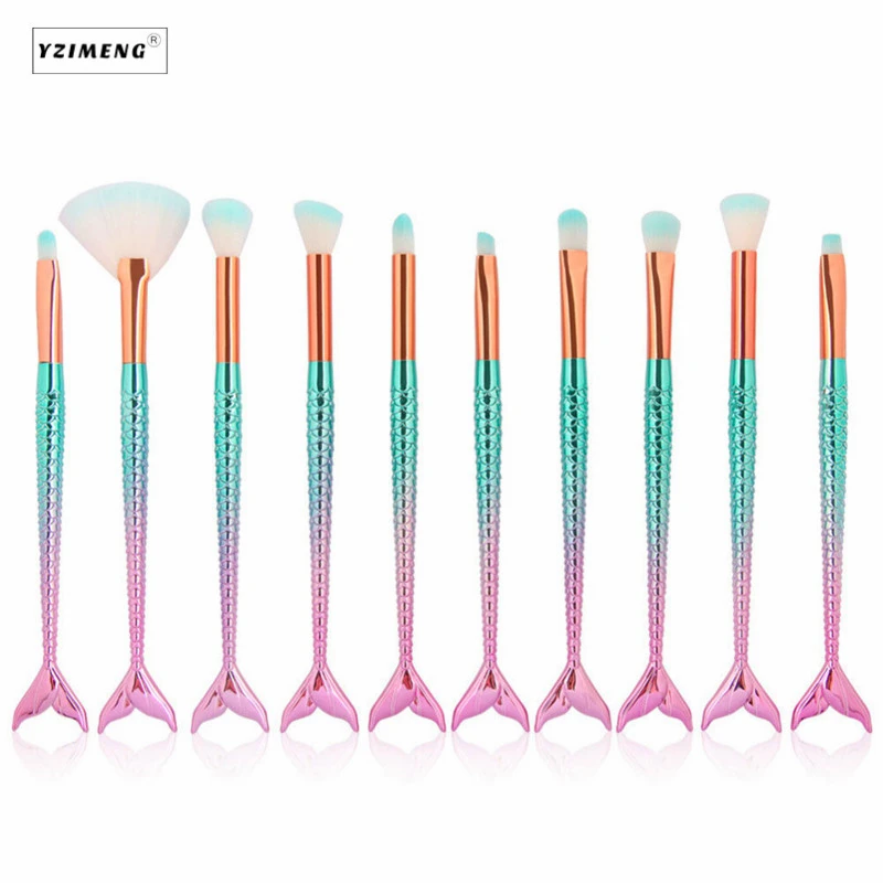 Набор кистей для макияжа русалка 10 шт./компл.|beauty kit|makeup brush setbrush set |