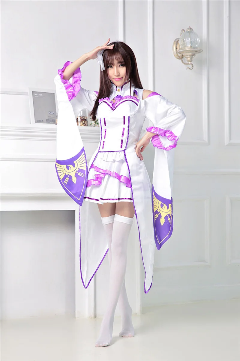 Женский костюм для косплея Re:Zero kara Hajimeru Isekai Seikatsu Emilia маскарадный + головной убор