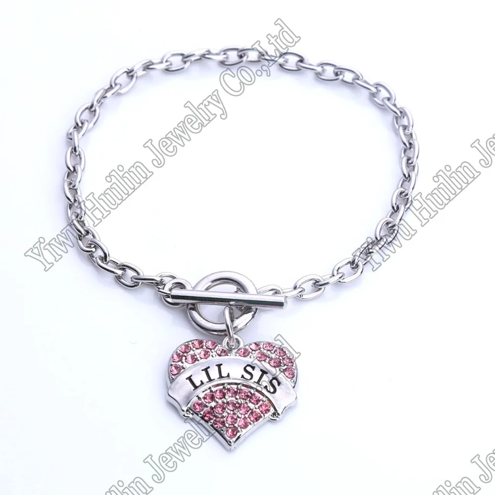 LIL SIS браслет шарма с сердечками из кристаллов танцевальные браслеты когтями