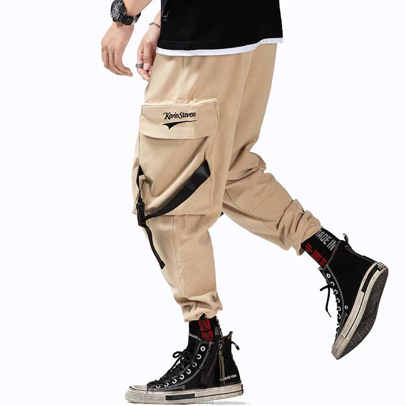 Pants Men Solid Color Track Trousers Drawstring Elastic Waist Casual Fashion Multi-Pocket Joggers Sweatpants | Мужская одежда