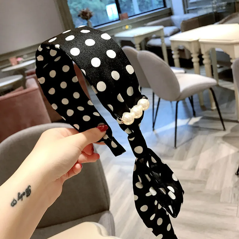 2019 Korea Style New Headbands Vacation Cloth Wave Point Retro Ribbon Hairbands for Girl Women Fashion Hair Accessories |