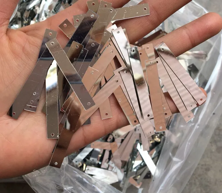 Фотоматериал длинные блестки 6*40 мм сбоку одно отверстие/двойное отверстие