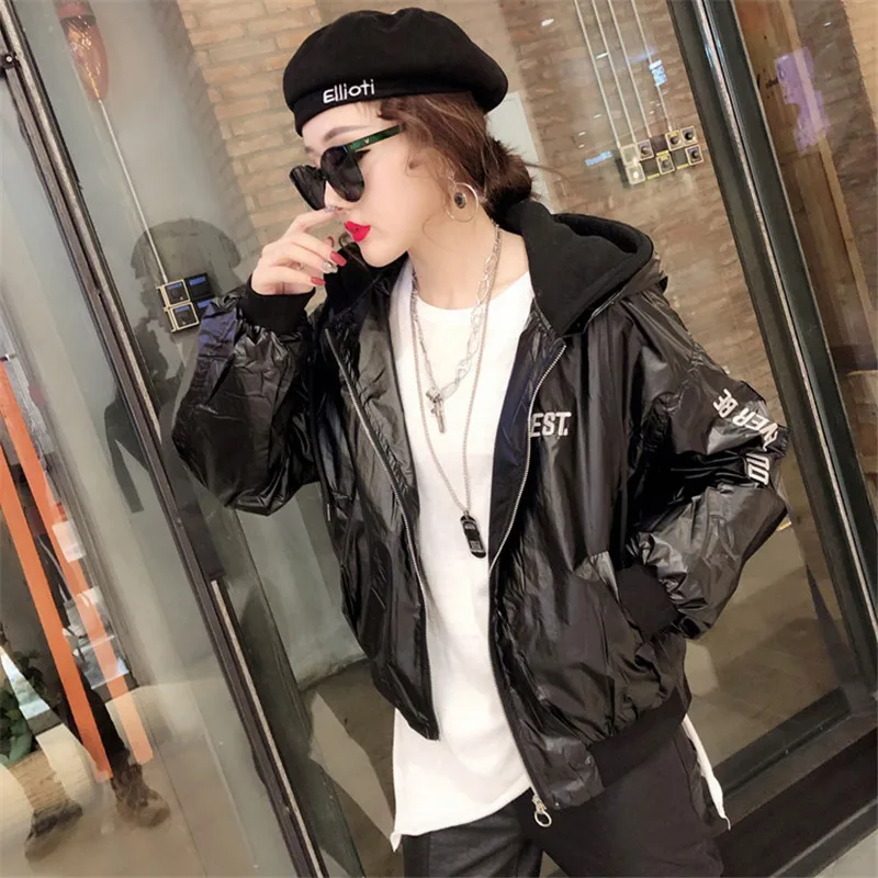 Женская куртка с капюшоном свободная повседневная верхняя одежда в стиле Bf