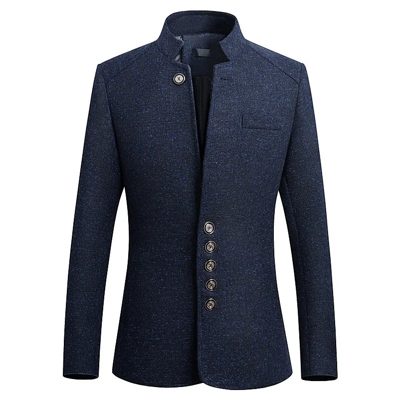 2018 Spring Autumn Solid Casual Men Blazers Long Sleeve Stand Collar Button Hot Sale New Brand Men's GD880 | Мужская одежда