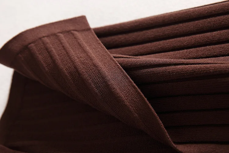 Весна Высокая талия для женщин Вязание облегающее Платье Bodyon длинная юбка стрейч