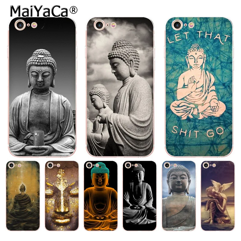 MaiYaCa buddha bress прекрасный мягкий tpu чехол для телефона iPhone 8 7 6 6S Plus X 5 5S SE 5C